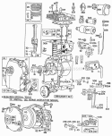 CylinderCrankcaseGear Case Diagram and Parts List for 060301-0185-99  Briggs and Stratton Engine